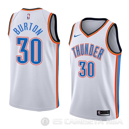 Camiseta Deonte Burton #30 Oklahoma City Thunder Association 2018 Blanco - Haga un click en la imagen para cerrar